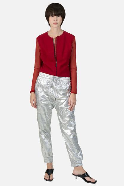 Calça Prata Metalizada Animale