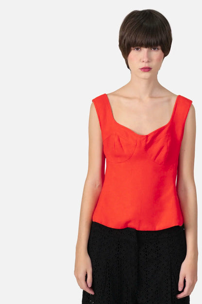 Cropped Laranja Detalhe Carol Bassi