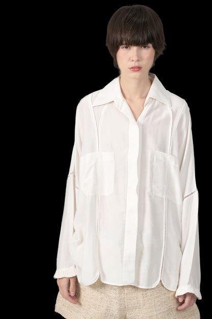 Camisa Off Detalhe Paula Raia