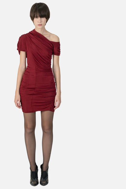 Vestido Vermelho Drapeado Cris Barros