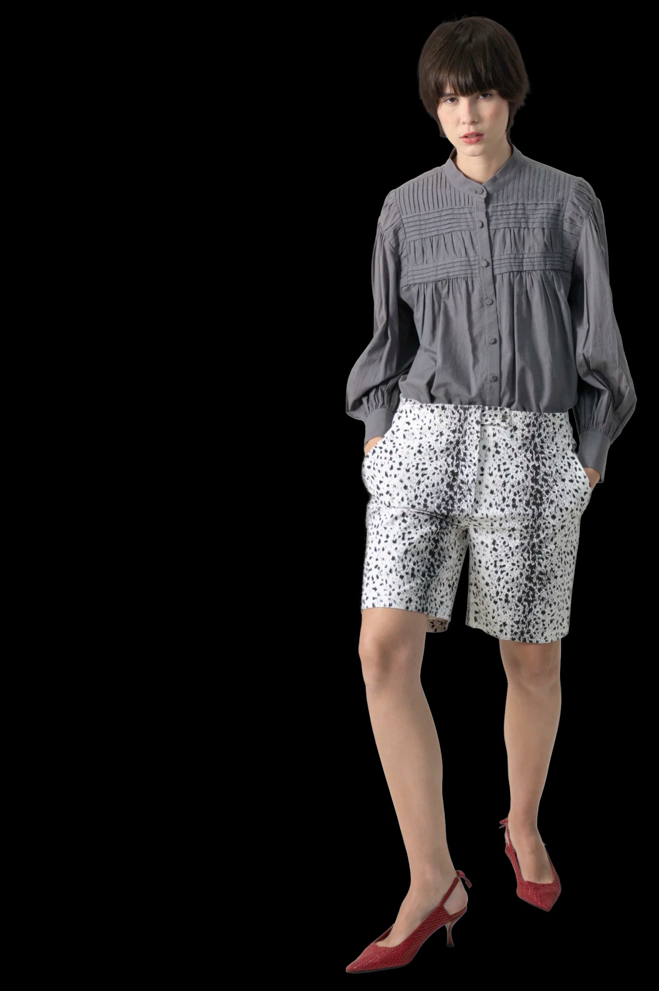 Camisa Cinza Detalhe