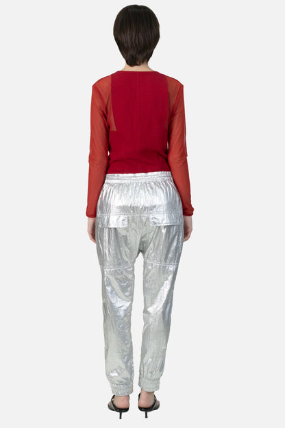 Calça Prata Metalizada Animale
