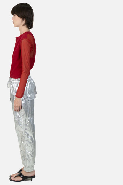 Calça Prata Metalizada Animale