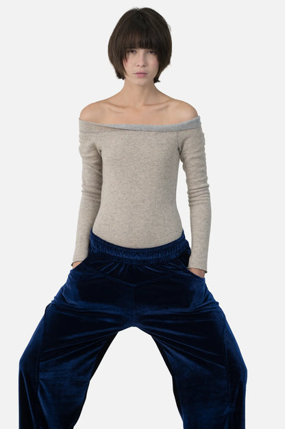 Calça Azul Veludo Garimpo Adda