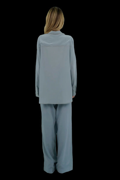 Camisa Azul Seda Lenny Niemeyer