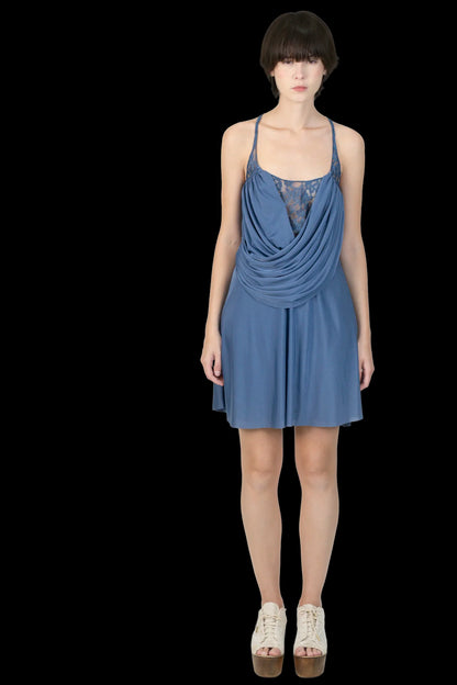 Vestido Azul Detalhe Cris Barros