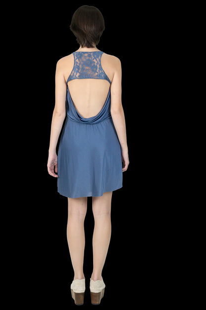 Vestido Azul Detalhe Cris Barros