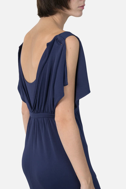 Vestido Marinho Detalhe Fendi