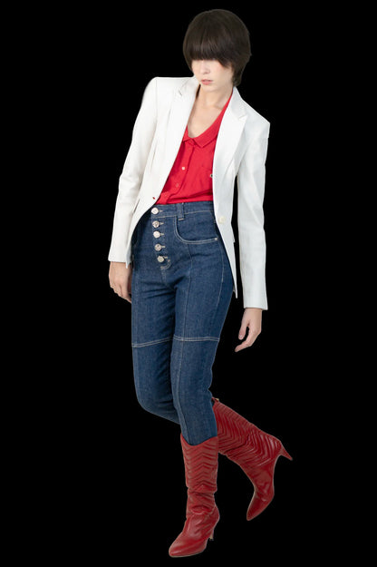 Blazer Branco Couro Bebe