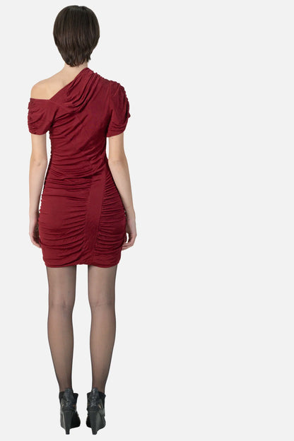 Vestido Vermelho Drapeado Cris Barros