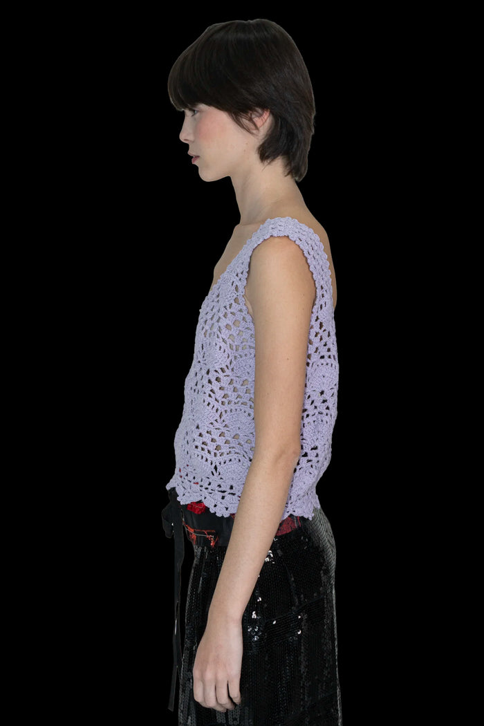 Camiseta lilás Crochê Adda Second Hand