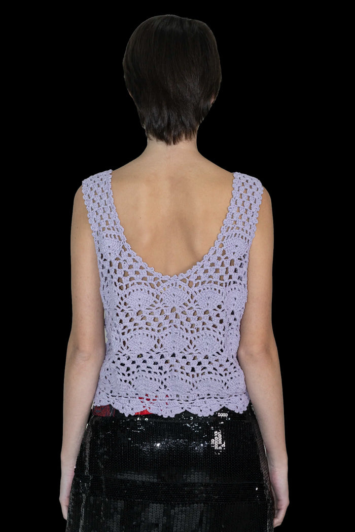 Camiseta lilás Crochê Adda Second Hand