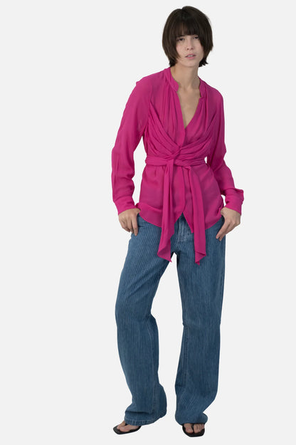 Camisa Rosa Detalhe Cris Barros