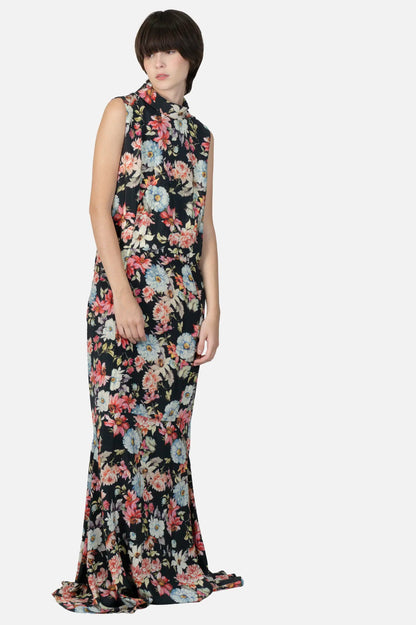 Vestido Color Seda Mixed