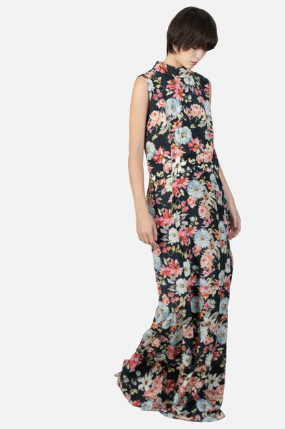 Vestido Color Seda Mixed