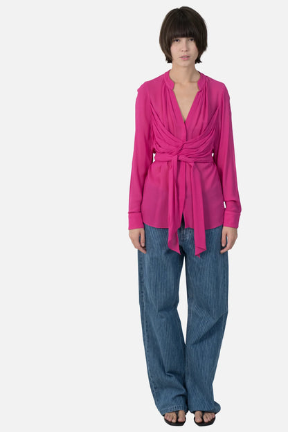 Camisa Rosa Detalhe Cris Barros