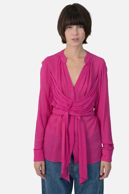 Camisa Rosa Detalhe Cris Barros