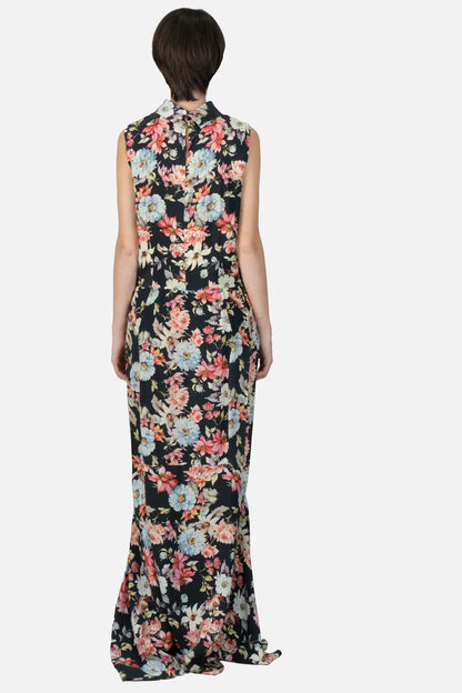 Vestido Color Seda Mixed