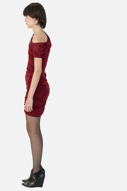 Vestido Vermelho Drapeado Cris Barros