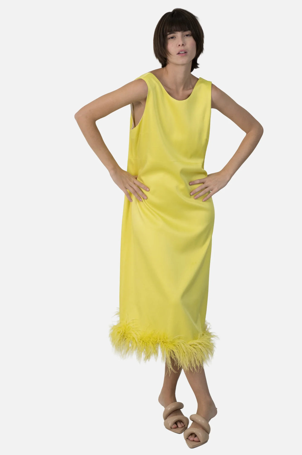 Vestido Verde Pluma