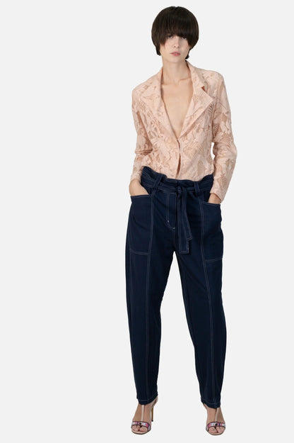 Calça Azul Pesponto Garimpo Adda