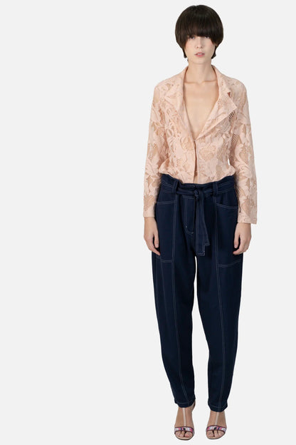 Calça Azul Pesponto Garimpo Adda