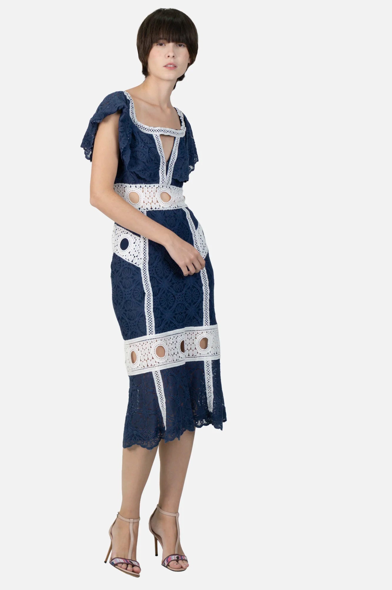 Vestido Azul Renda