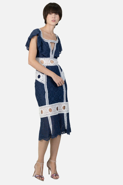Vestido Azul Renda Iorane