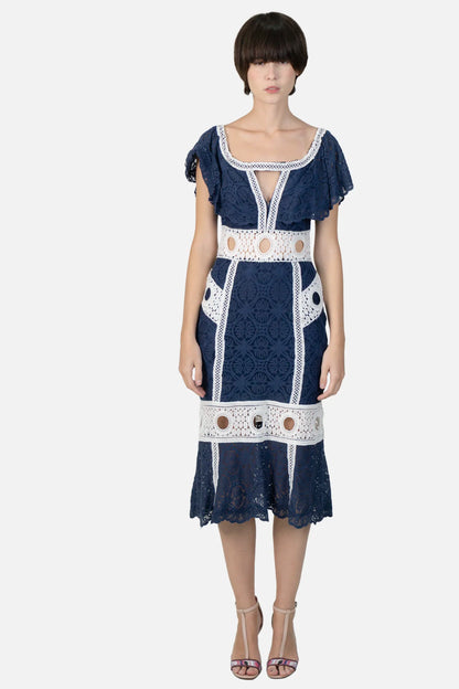 Vestido Azul Renda Iorane