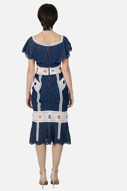 Vestido Azul Renda Iorane
