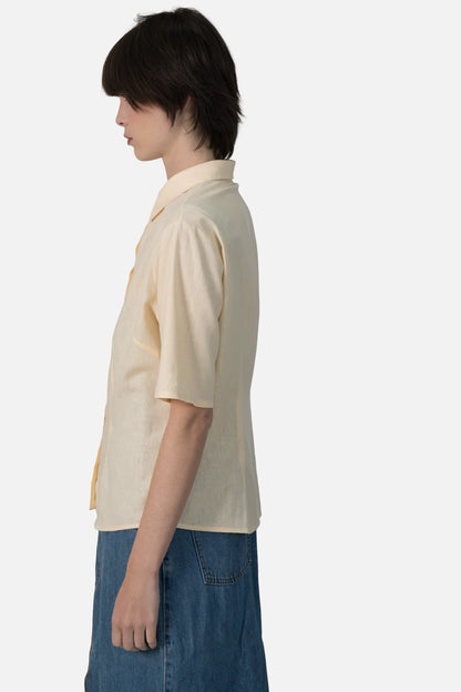 Camisa Amarela Linho Cris Barros