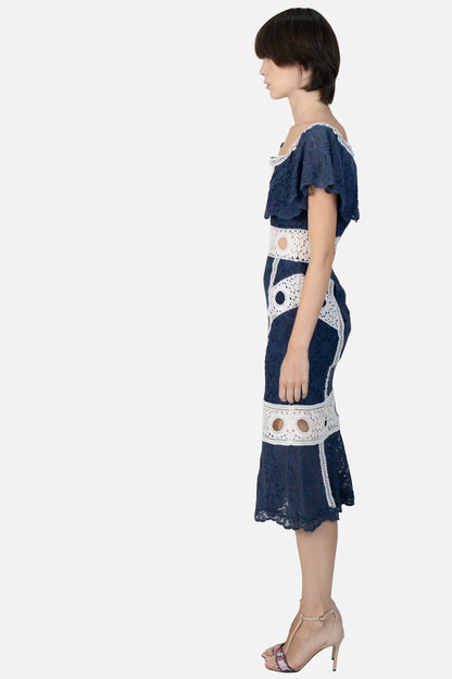 Vestido Azul Renda Iorane
