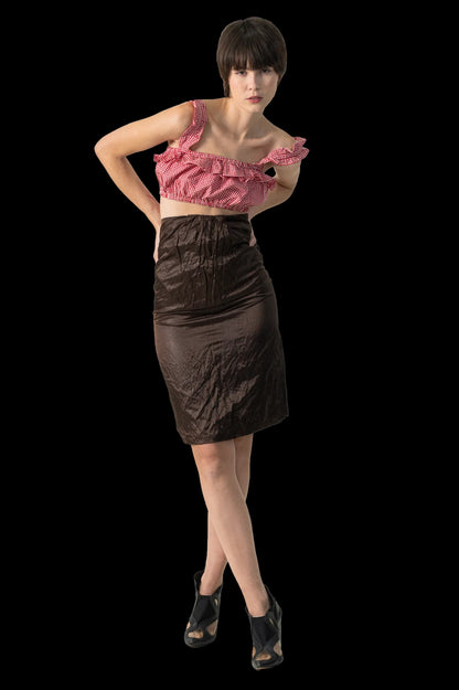 Vestido Marrom Textura NK