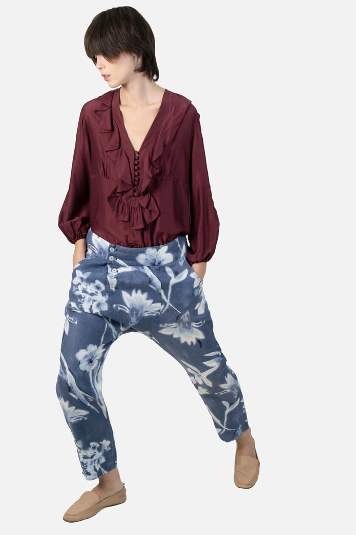 Blusa Vinho Babado