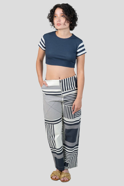 Cropped Azul Detalhe Glória Coelho