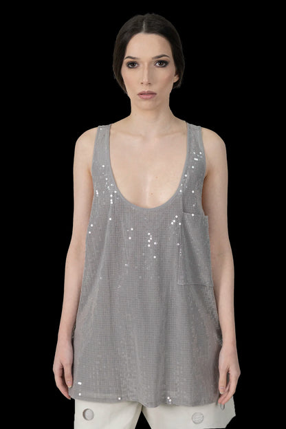 Camiseta Cinza Paete Michael Kors