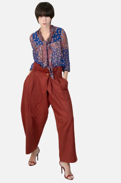 Calça Terracota Clochard Zara