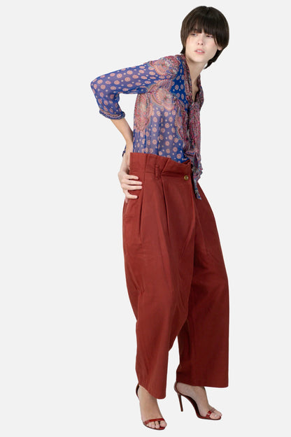 Calça Terracota Clochard Zara
