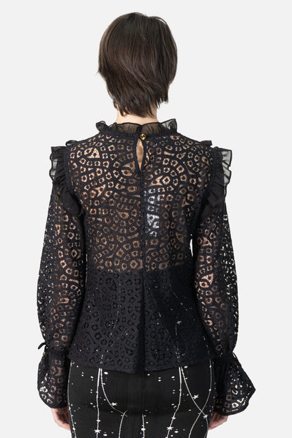 Blusa Preta Renda Agilità