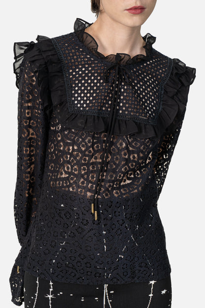 Blusa Preta Renda Agilità