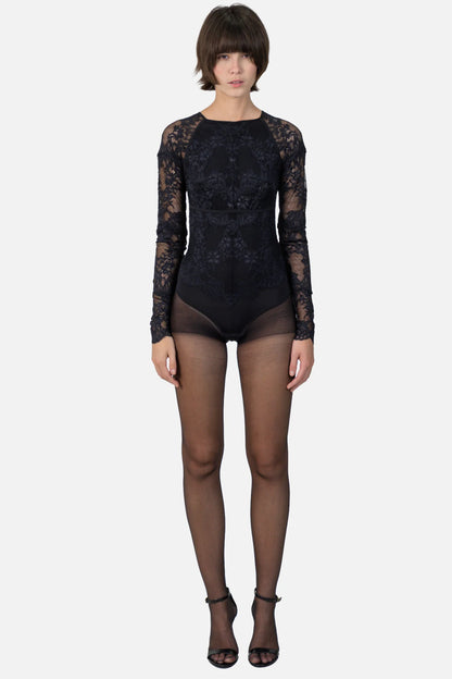 Body Preto Renda Garimpo Adda