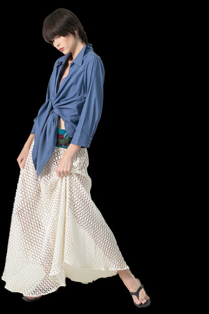 Blusa Azul Transpassada Adriana Degreas