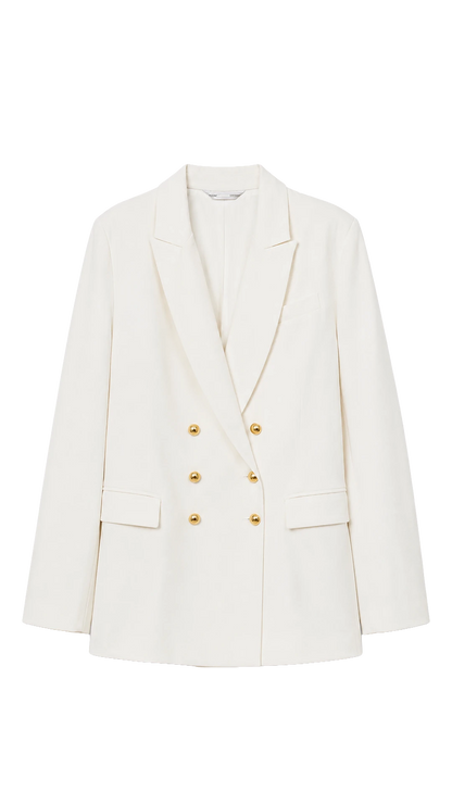 Blazer Branco Transpassado Mixed