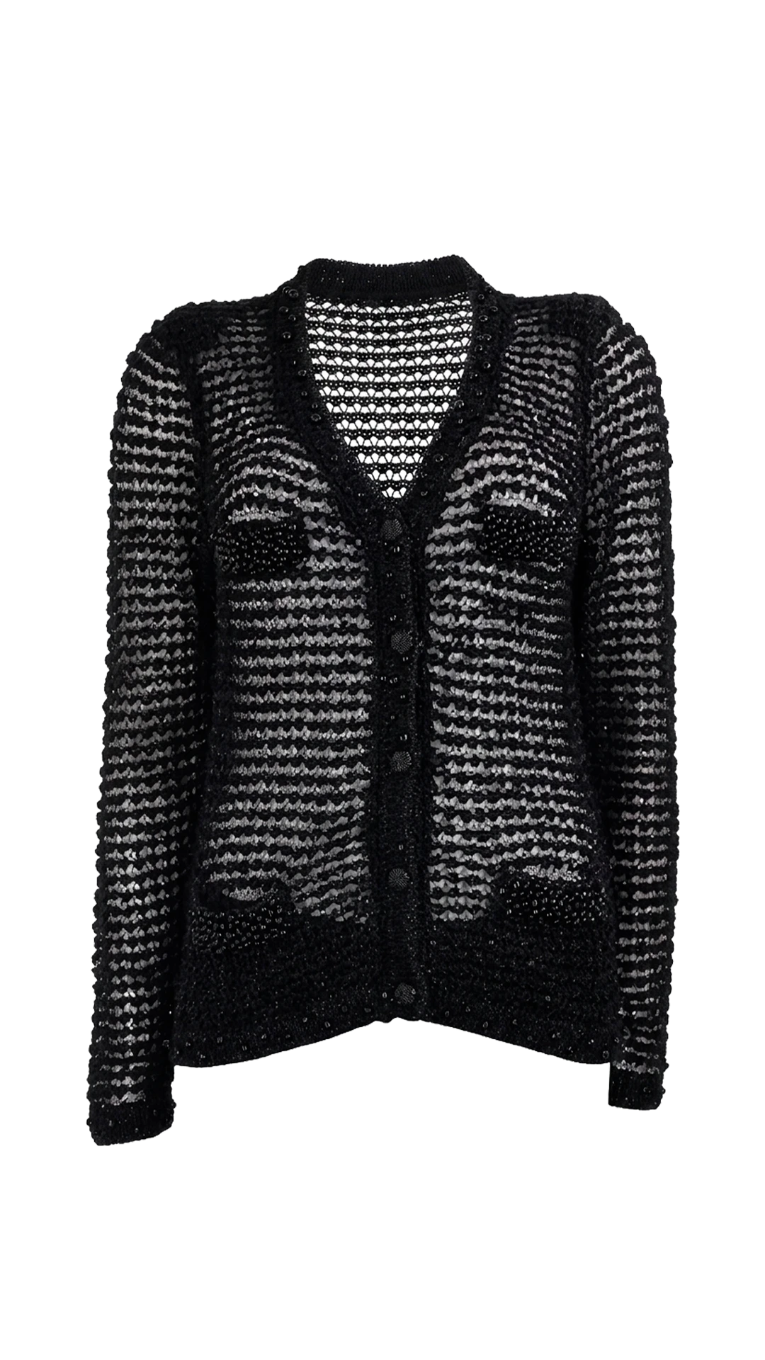 Cardigan Preto Detalhe