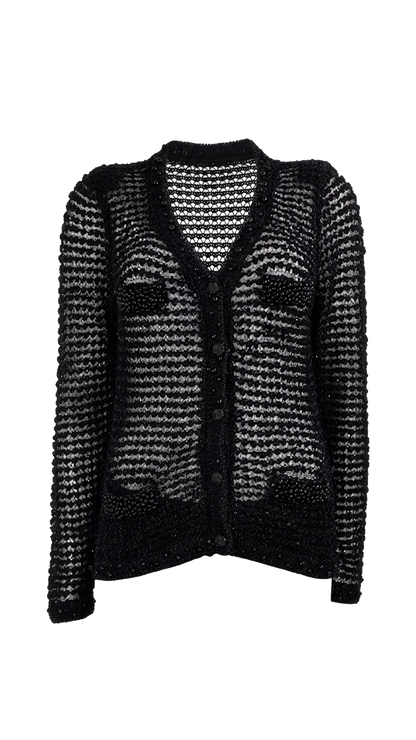 Cardigan Preto Detalhe Carol Bassi