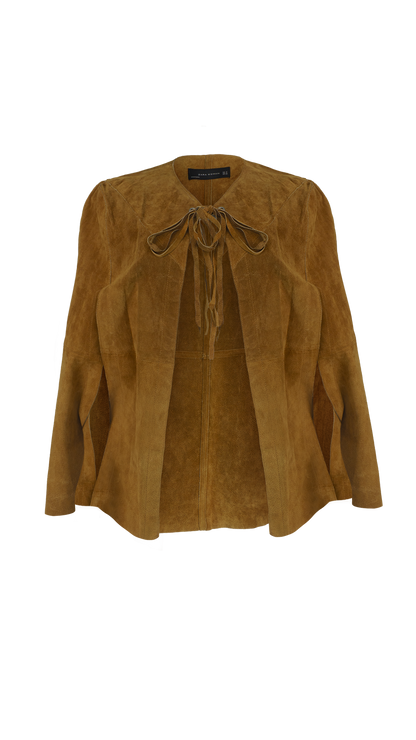 Poncho Caramelo Camurça Zara