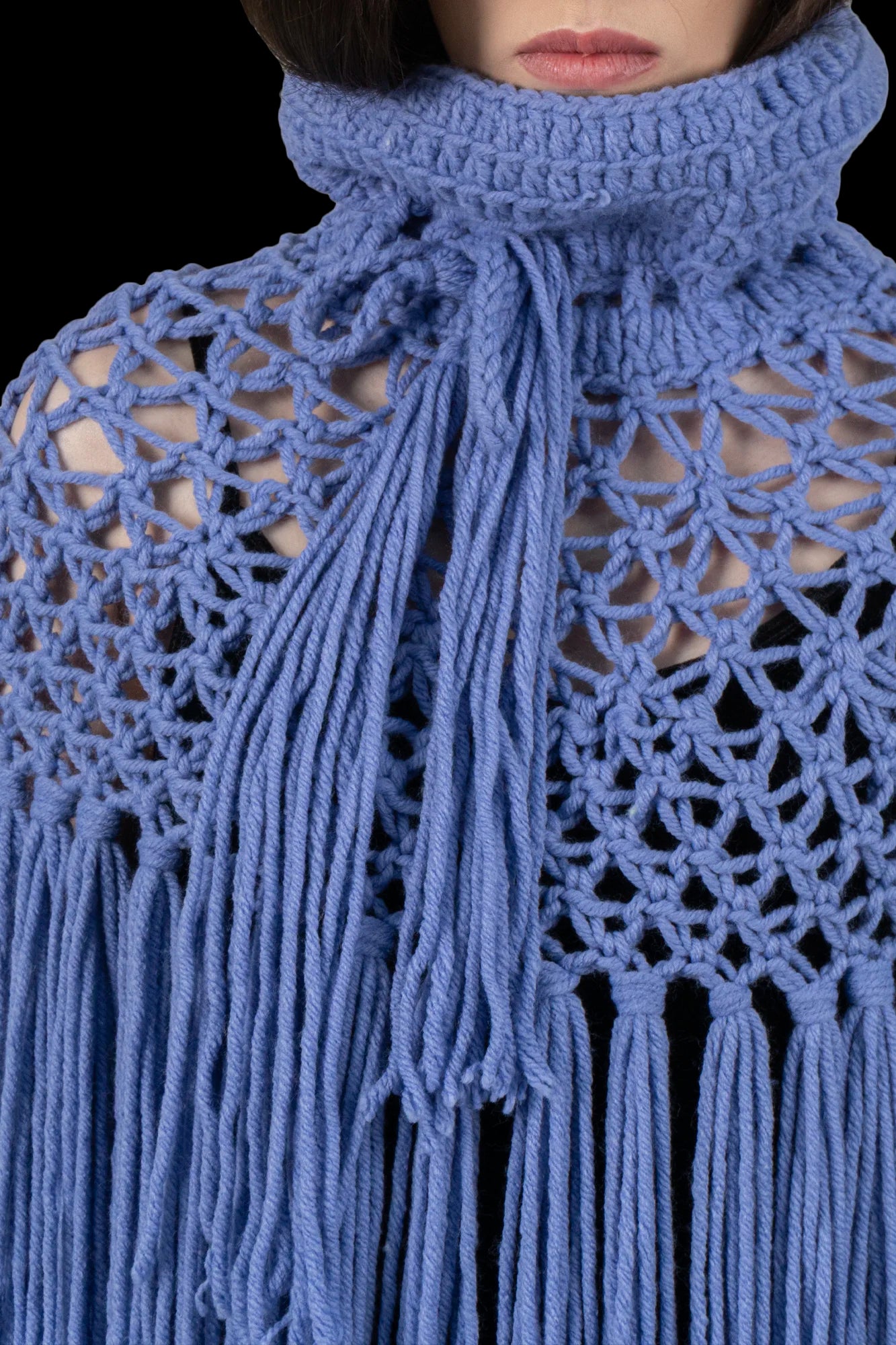 Poncho Lilas Croche