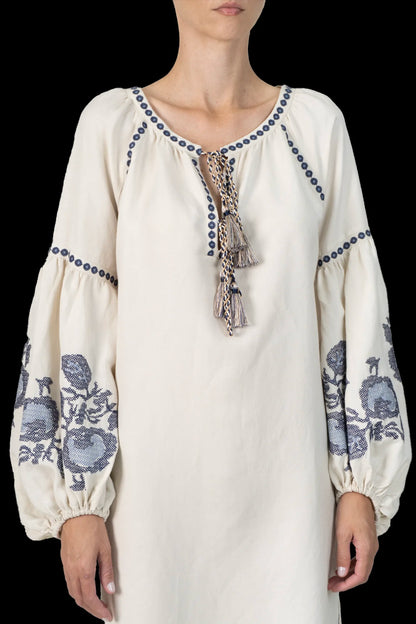 Vestido Creme Bordado SouQ