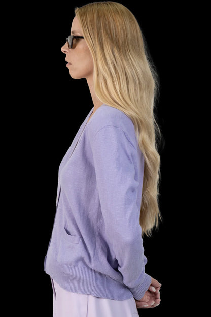 Cardigan Lilas Linha Polo Ralph Lauren