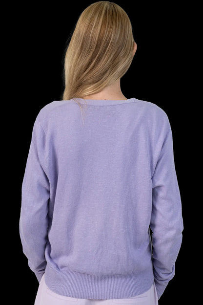 Cardigan Lilas Linha Polo Ralph Lauren